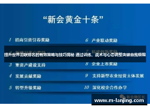 提升世界羽联排名的有效策略与技巧揭秘 通过训练、战术与心态调整突破自我极限
